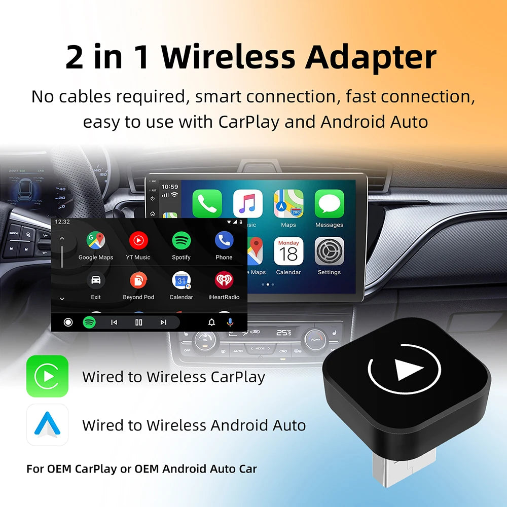 2-in-1 Wireless CarPlay Adapter