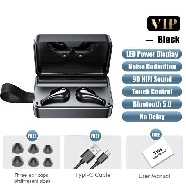 Apex Pro Wireless Earbuds with 3500mAh Mirror Power Bank Case