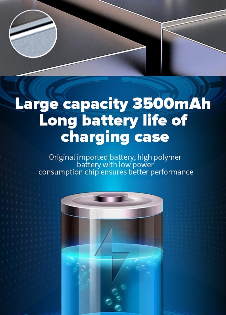 Apex Pro Wireless Earbuds with 3500mAh Mirror Power Bank Case