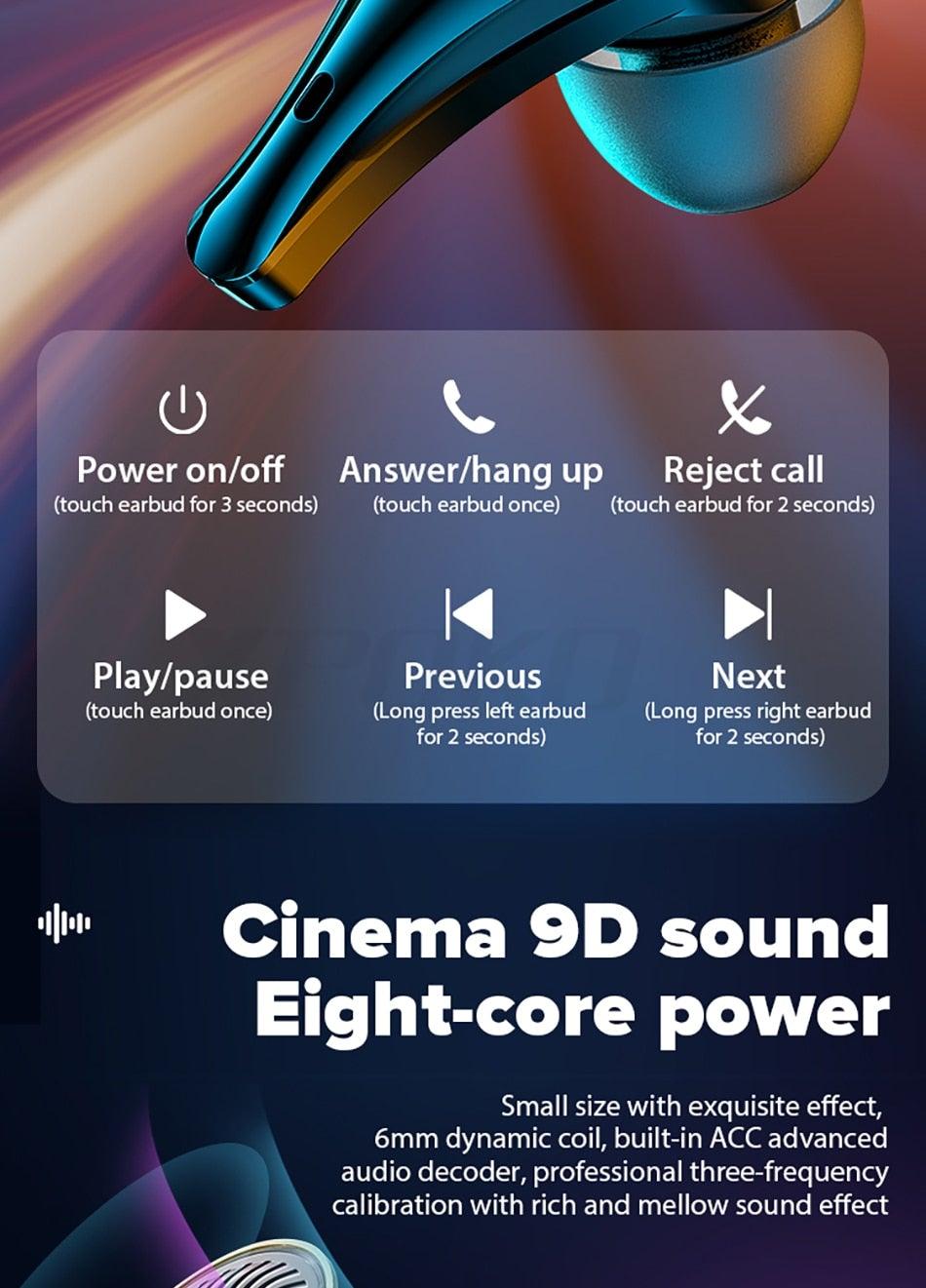 Apex Pro Wireless Earbuds with 3500mAh Mirror Power Bank Case